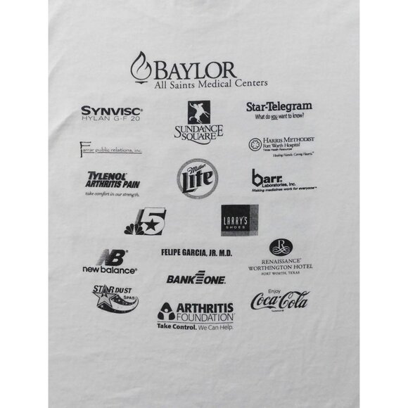 Jingle Bell Run for Arthritis 2002 Tee XL White Long Sleeve Fort Worth Hanes - Picture 6 of 7